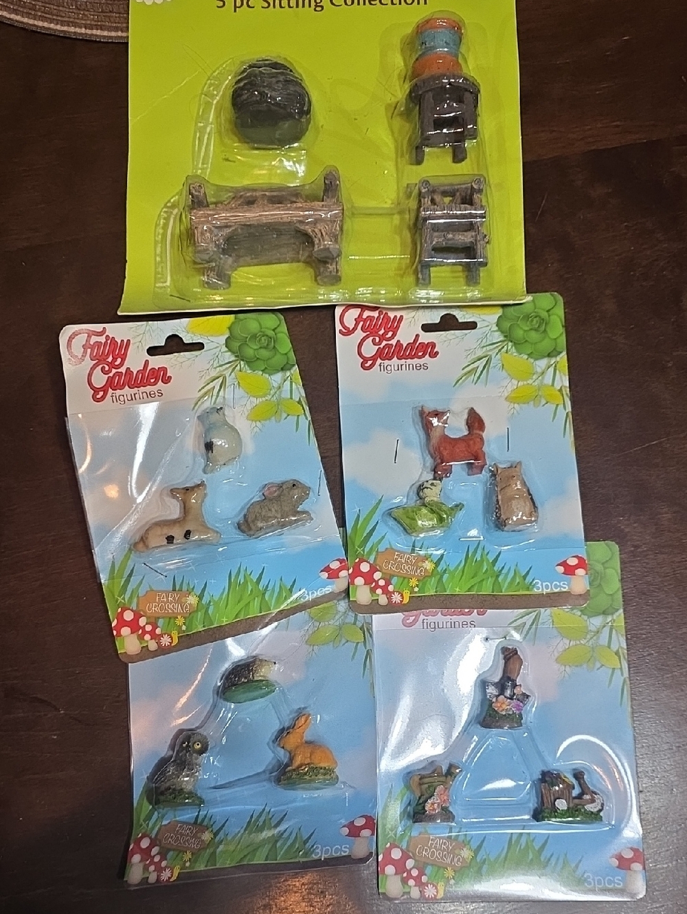 Fairy Garden Figurines & 5 pc Sitting Collection NEW